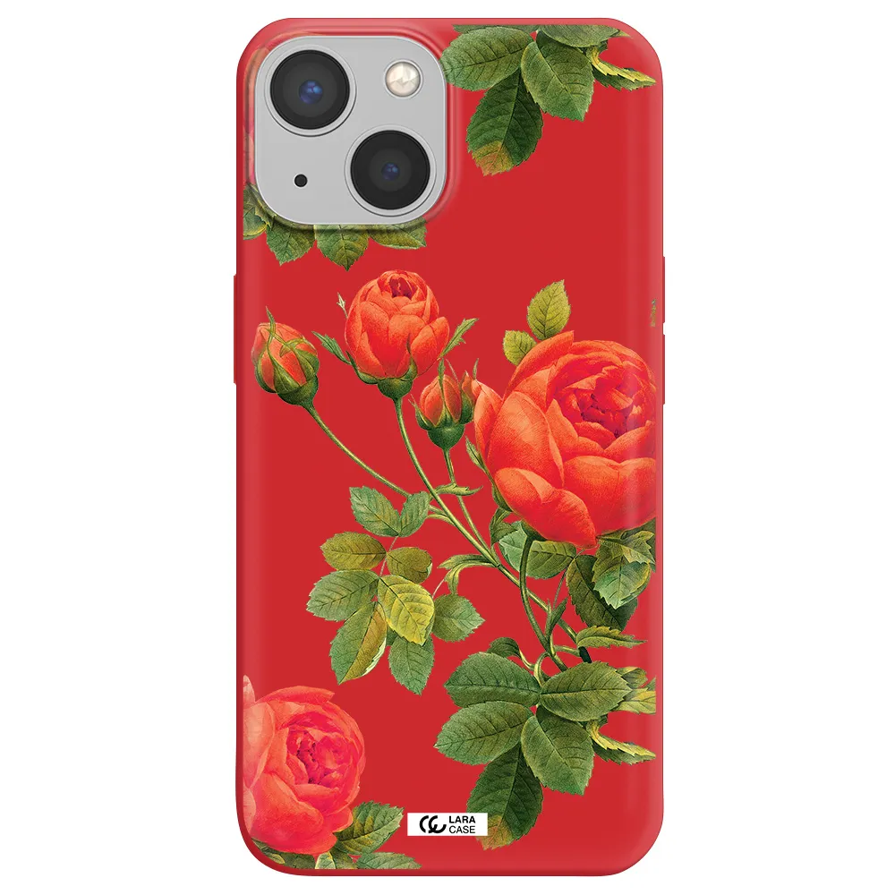 a close-up of a flower Apple iPhone 13 Silicone Imperial Red Case