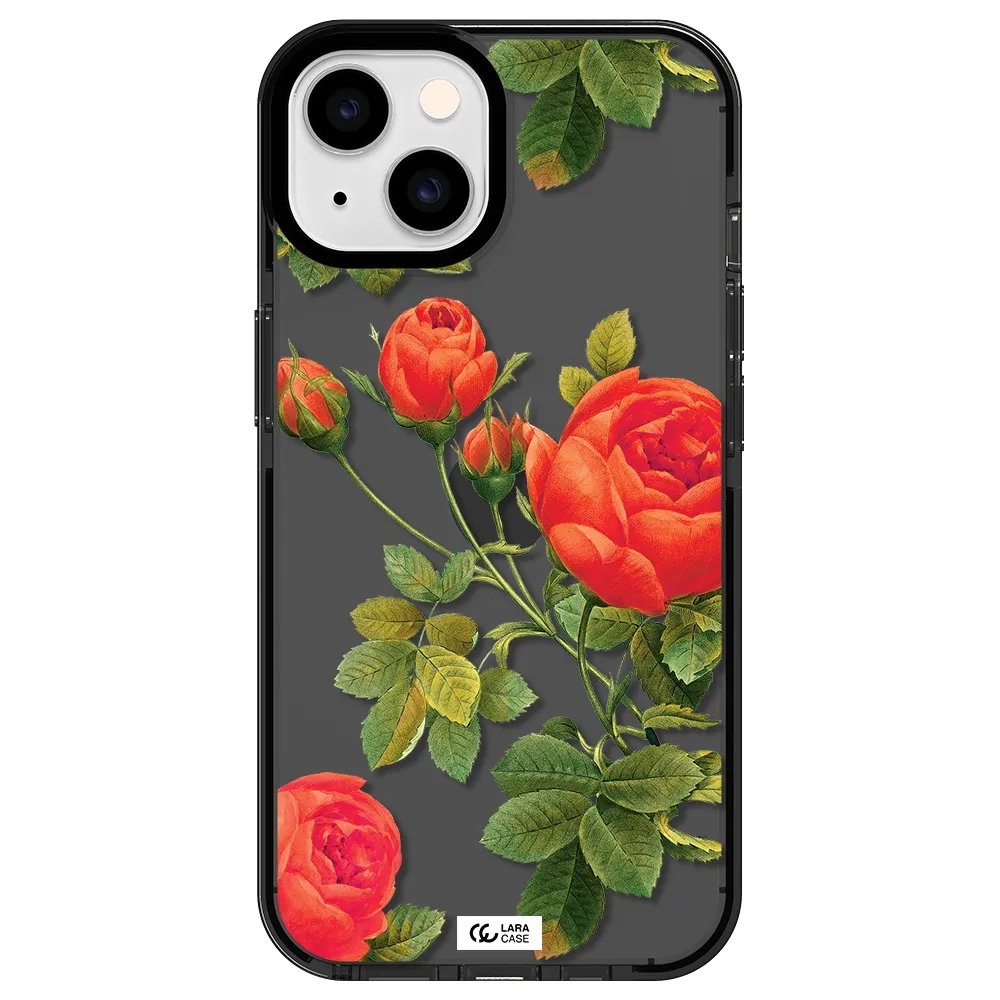 a close-up of a flower Apple iPhone 14 impact Smoke Black Case