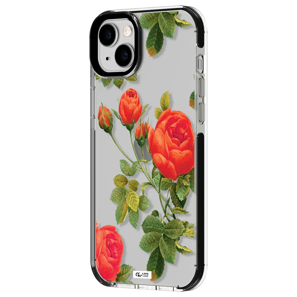 a close-up of a flower Apple iPhone 14 plus impact black border Case