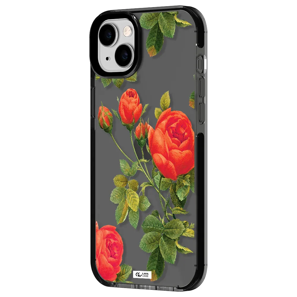 a close-up of a flower Apple iPhone 14 plus impact Smoke Black Case