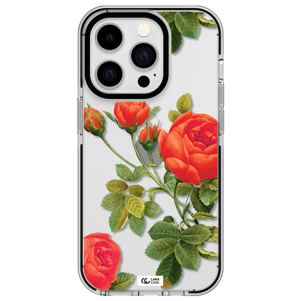 a close-up of a flower Apple iPhone 14 pro impact black border Case