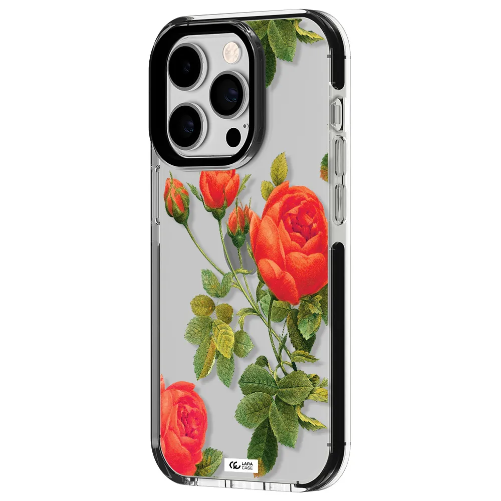 a close-up of a flower Apple iPhone 14 pro impact black border Case