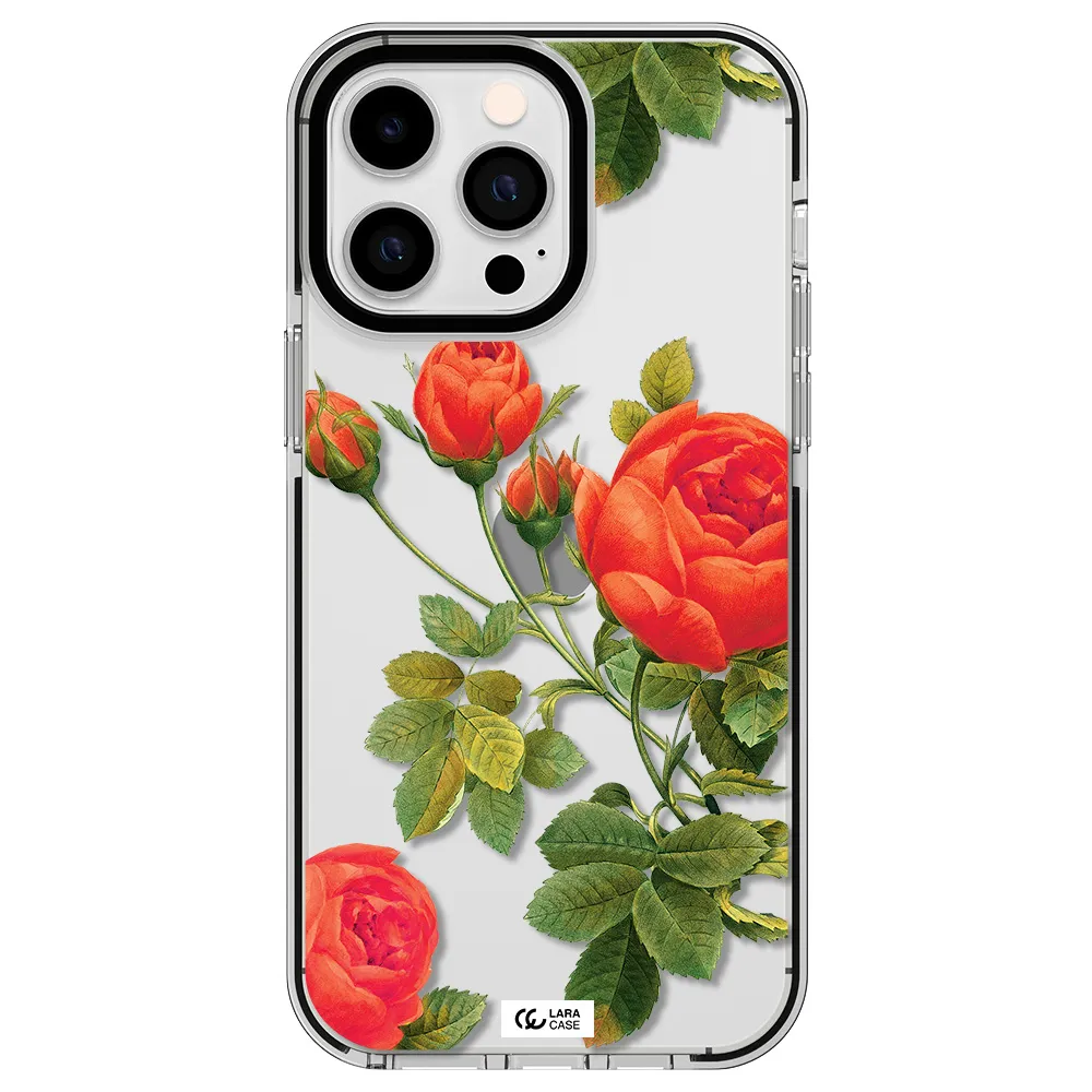 a close-up of a flower Apple iPhone 14 pro max impact black border Case