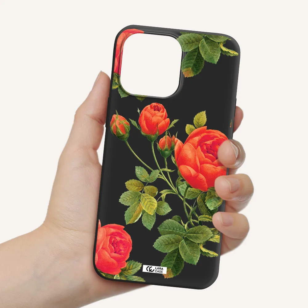 a close-up of a flower Apple iPhone 14 pro max Silicone black Case