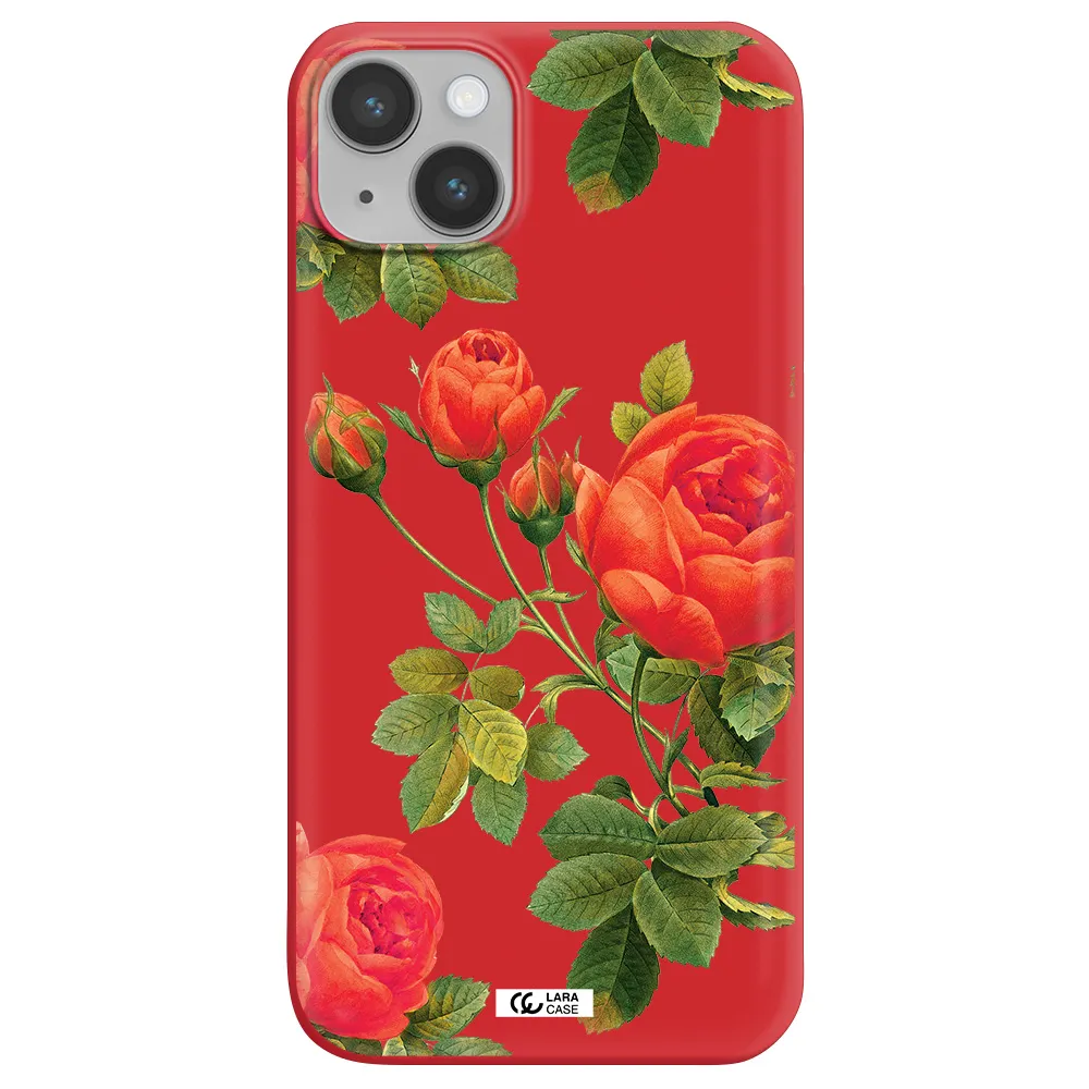 a close-up of a flower Apple iPhone 14 Silicone Imperial Red Case