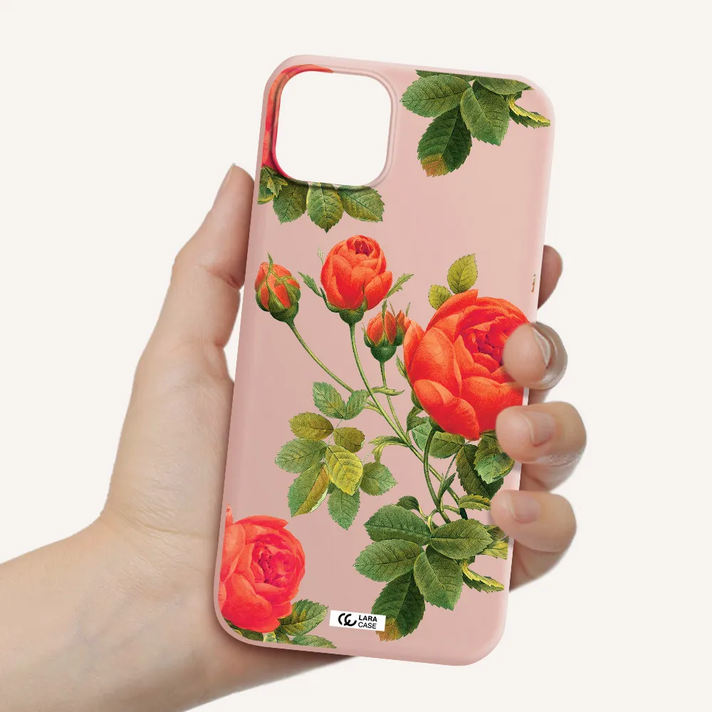 a close-up of a flower Apple iPhone 14 Silicone pastel pink Case