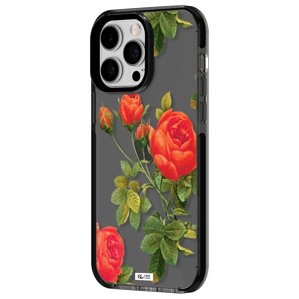 a close-up of a flower Apple iPhone 15 Pro impact Smoke Black Case