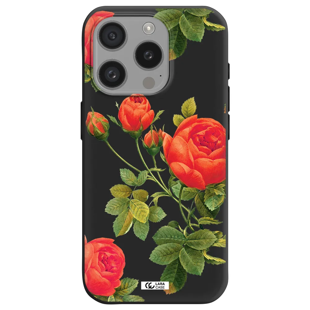 A Close-Up Of A Flower Apple Iphone 15 Pro Silicone Black Case