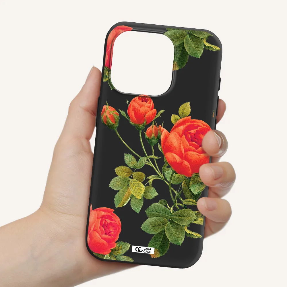 A Close-Up Of A Flower Apple Iphone 15 Pro Silicone Black Case