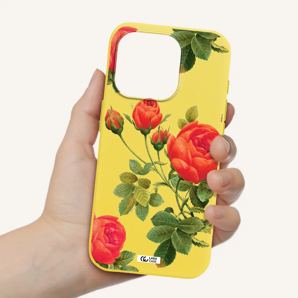 A Close-Up Of A Flower Apple Iphone 15 Pro Silicone Canary Yellow Case