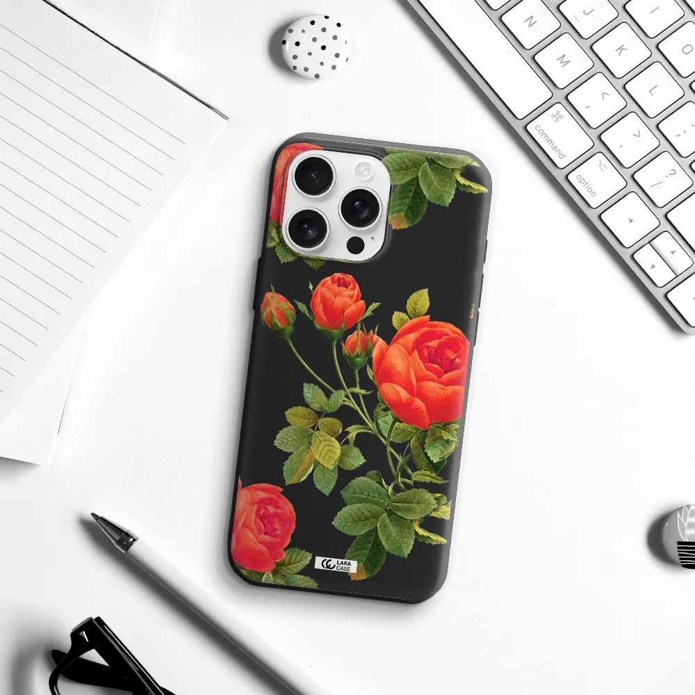 A Close-Up Of A Flower Apple Iphone 16 Pro Max Silicone Black Case