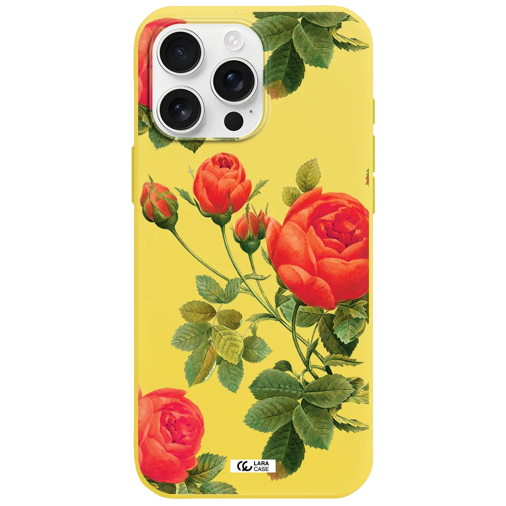 A Close-Up Of A Flower Apple Iphone 16 Pro Max Silicone Canary Yellow Case
