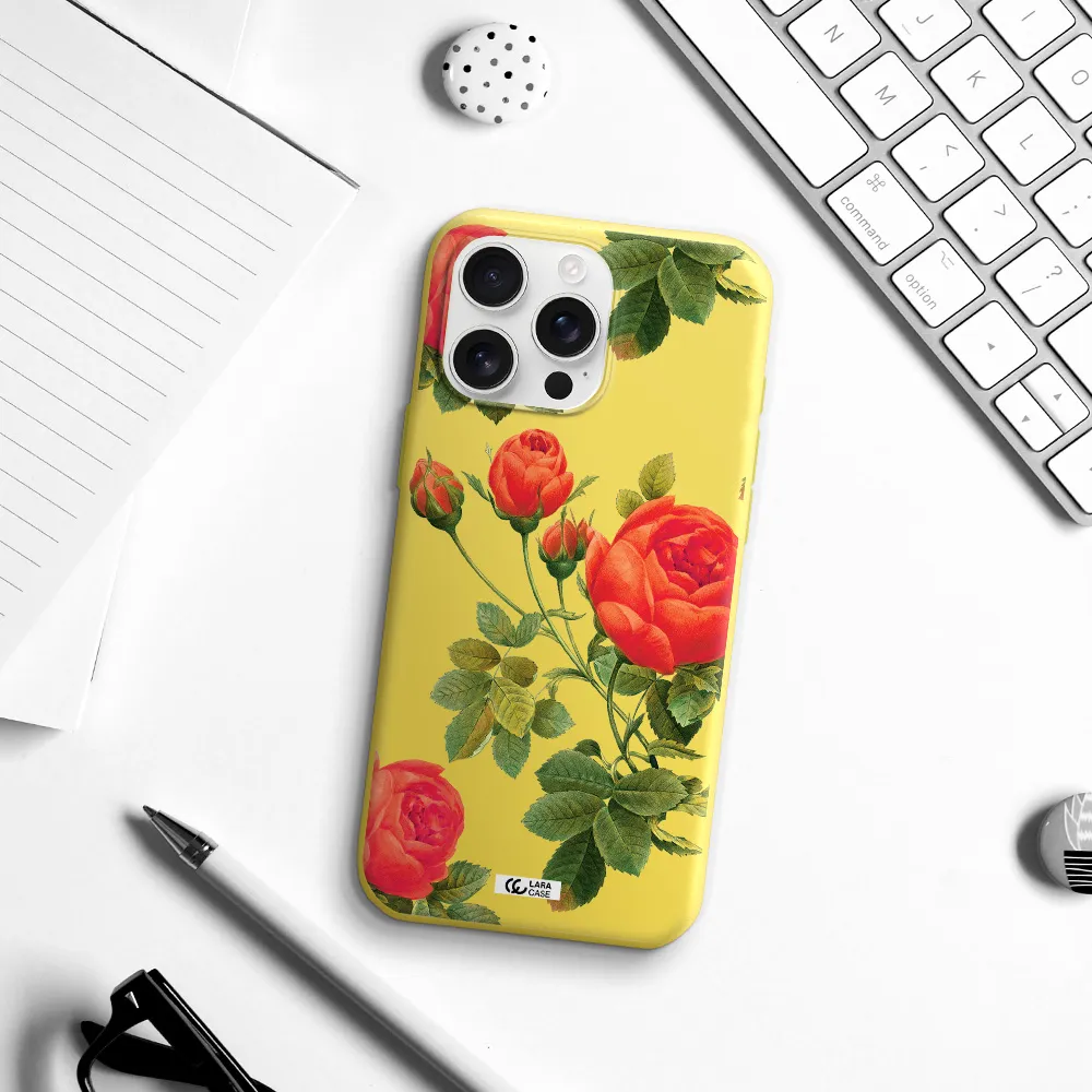 A Close-Up Of A Flower Apple Iphone 16 Pro Max Silicone Canary Yellow Case
