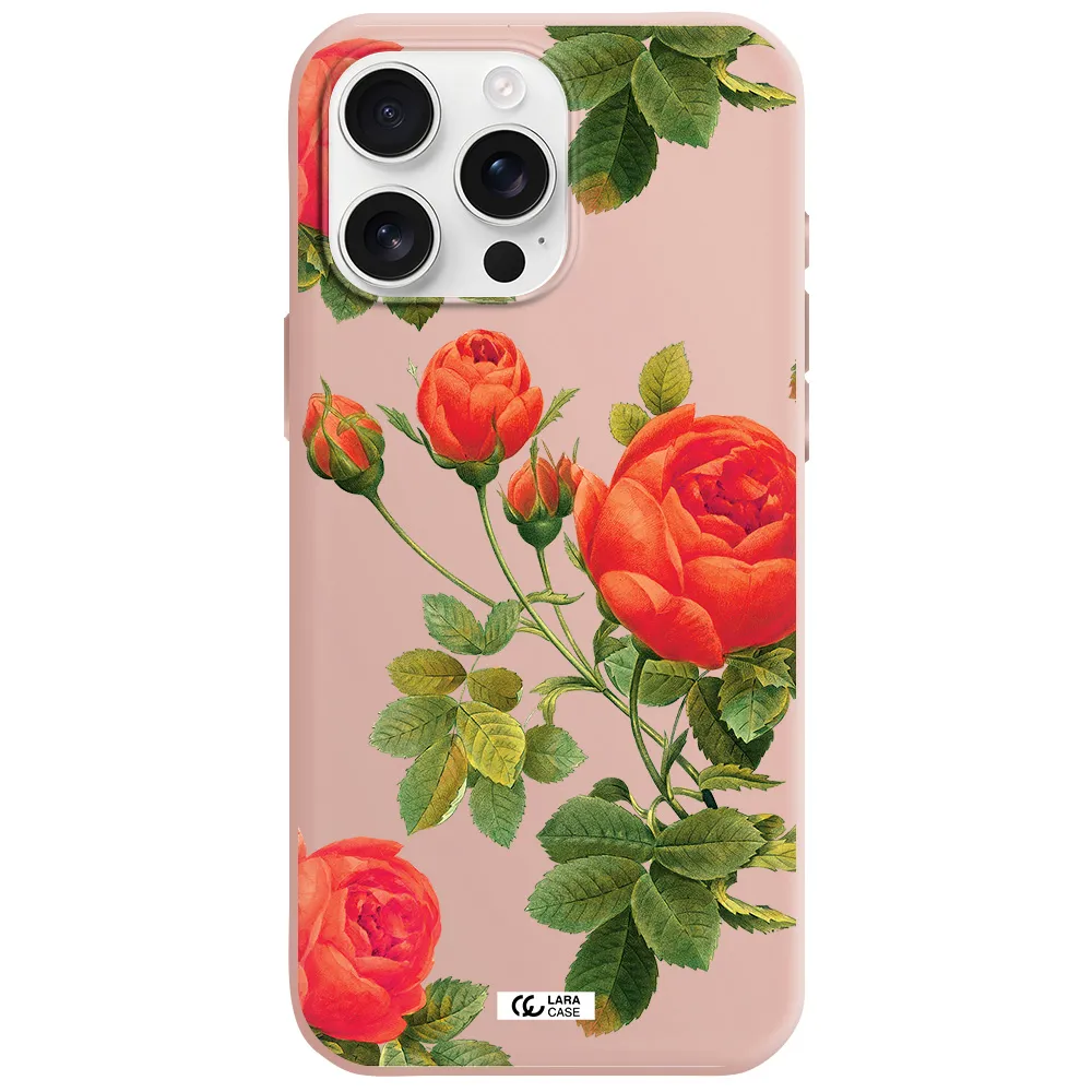 A Close-Up Of A Flower Apple Iphone 16 Pro Max Silicone Pastel Pink Case