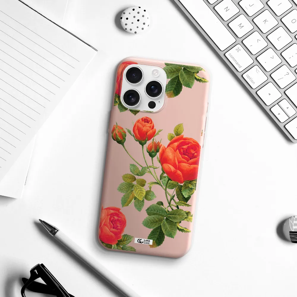 A Close-Up Of A Flower Apple Iphone 16 Pro Max Silicone Pastel Pink Case