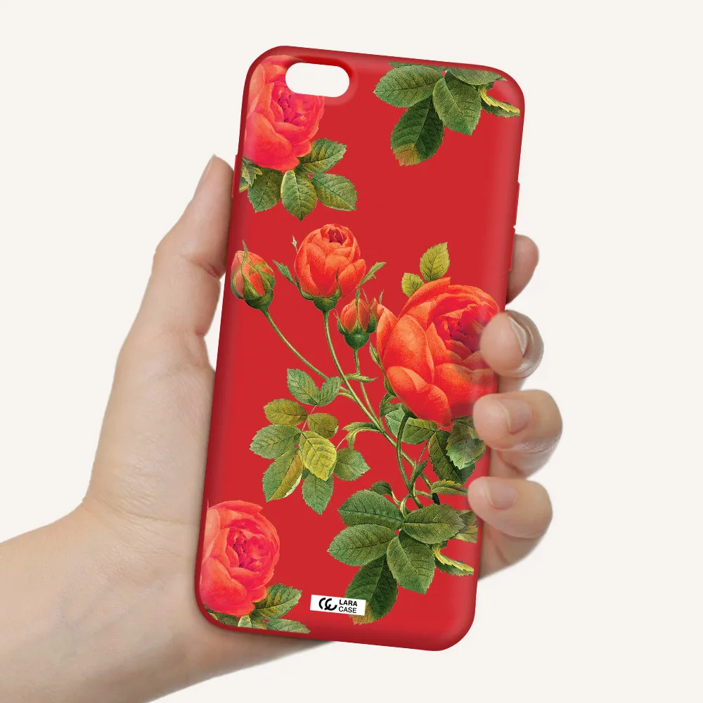 a close-up of a flower Apple iPhone 6 plus Silicone Imperial Red Case