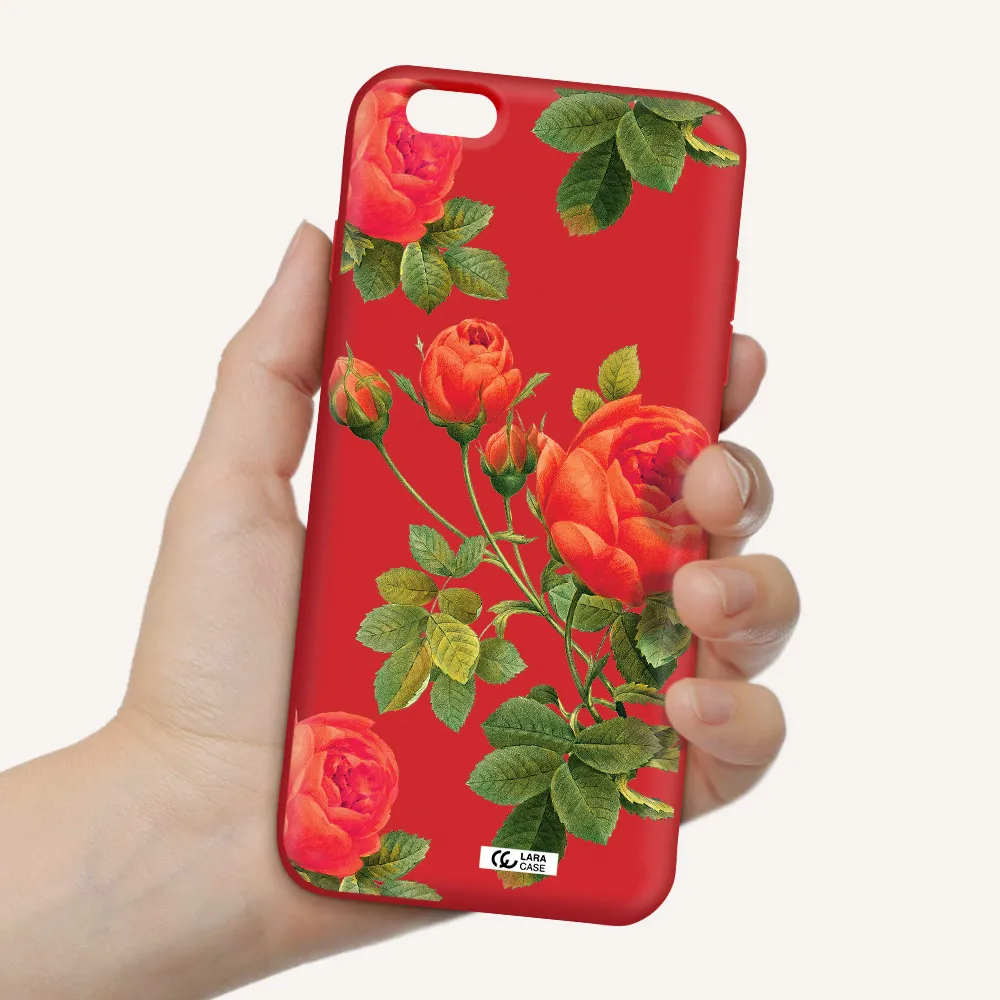a close-up of a flower Apple iPhone 6 s plus Silicone Imperial Red Case