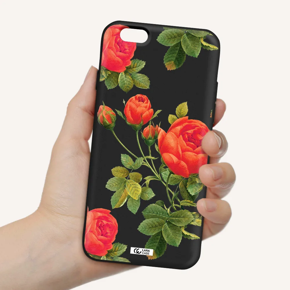 a close-up of a flower Apple iPhone 6 Silicone black Case