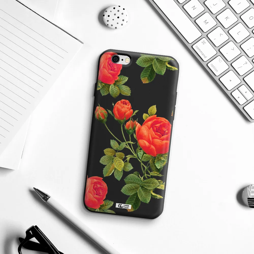 a close-up of a flower Apple iPhone 6 Silicone black Case
