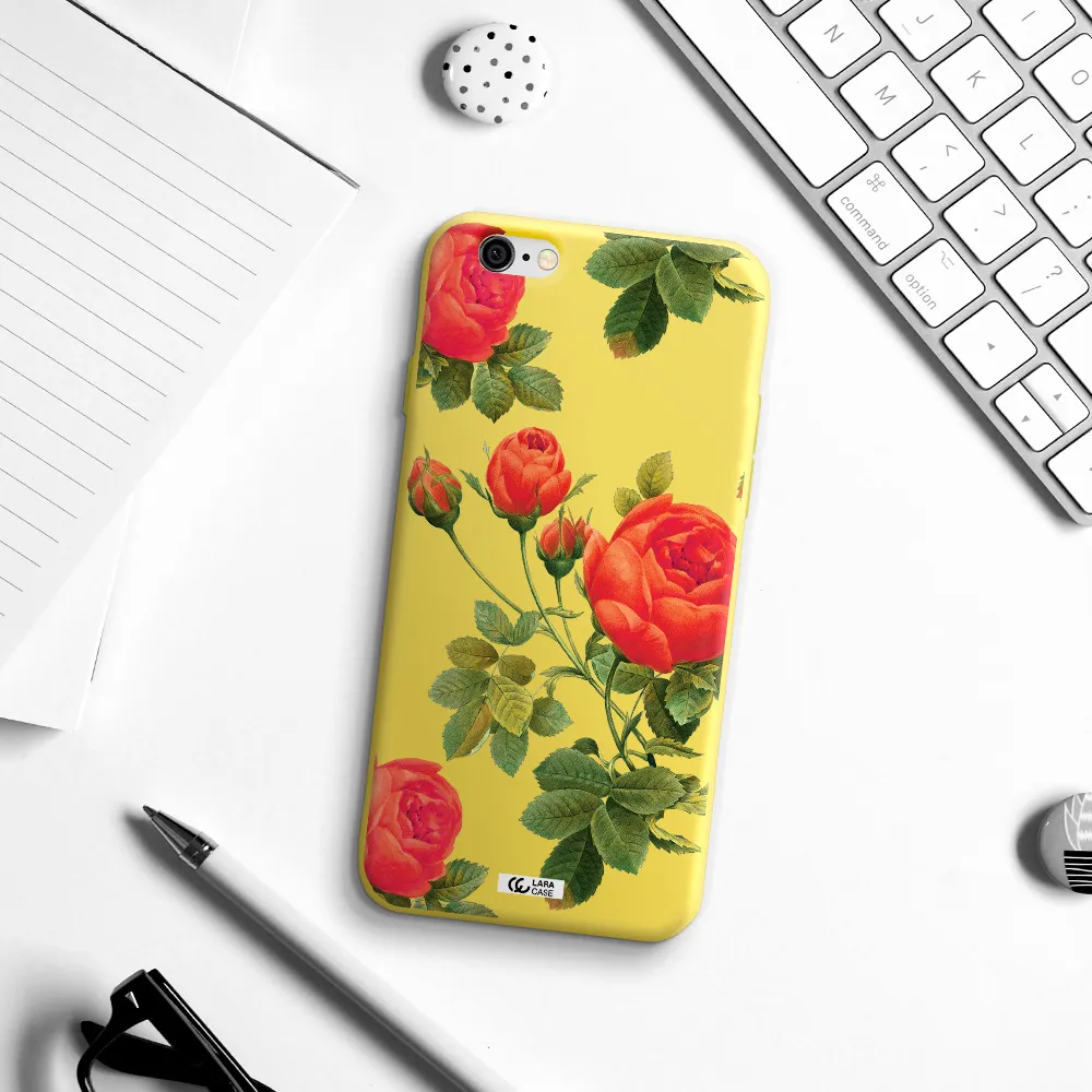 a close-up of a flower Apple iPhone 6 Silicone canary yellow Case