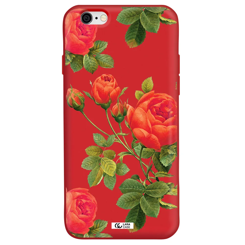 a close-up of a flower Apple iPhone 6 Silicone Imperial Red Case