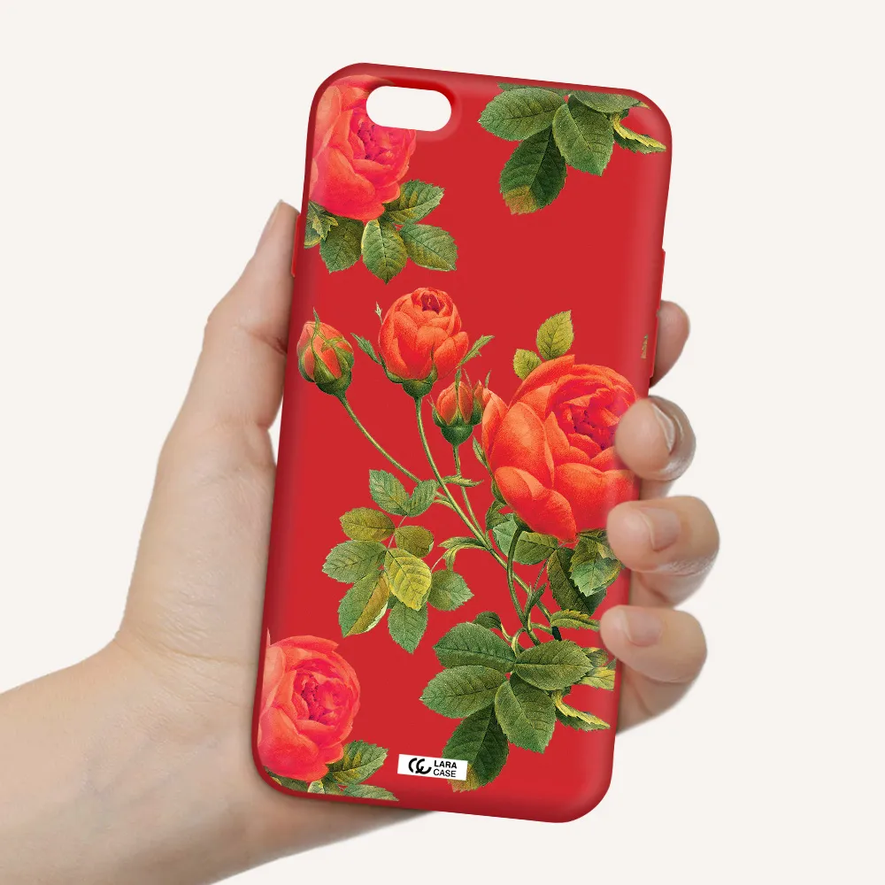 a close-up of a flower Apple iPhone 6 Silicone Imperial Red Case