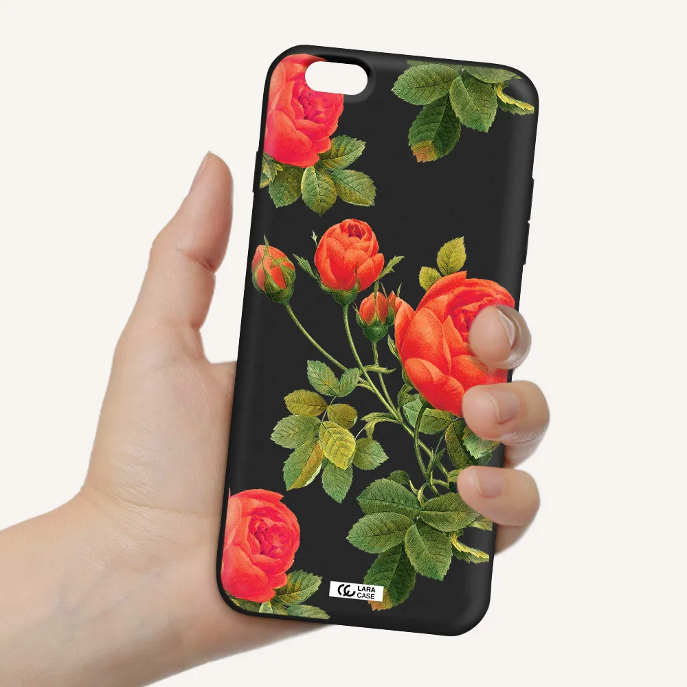 a close-up of a flower Apple iPhone 6S Silicone black Case