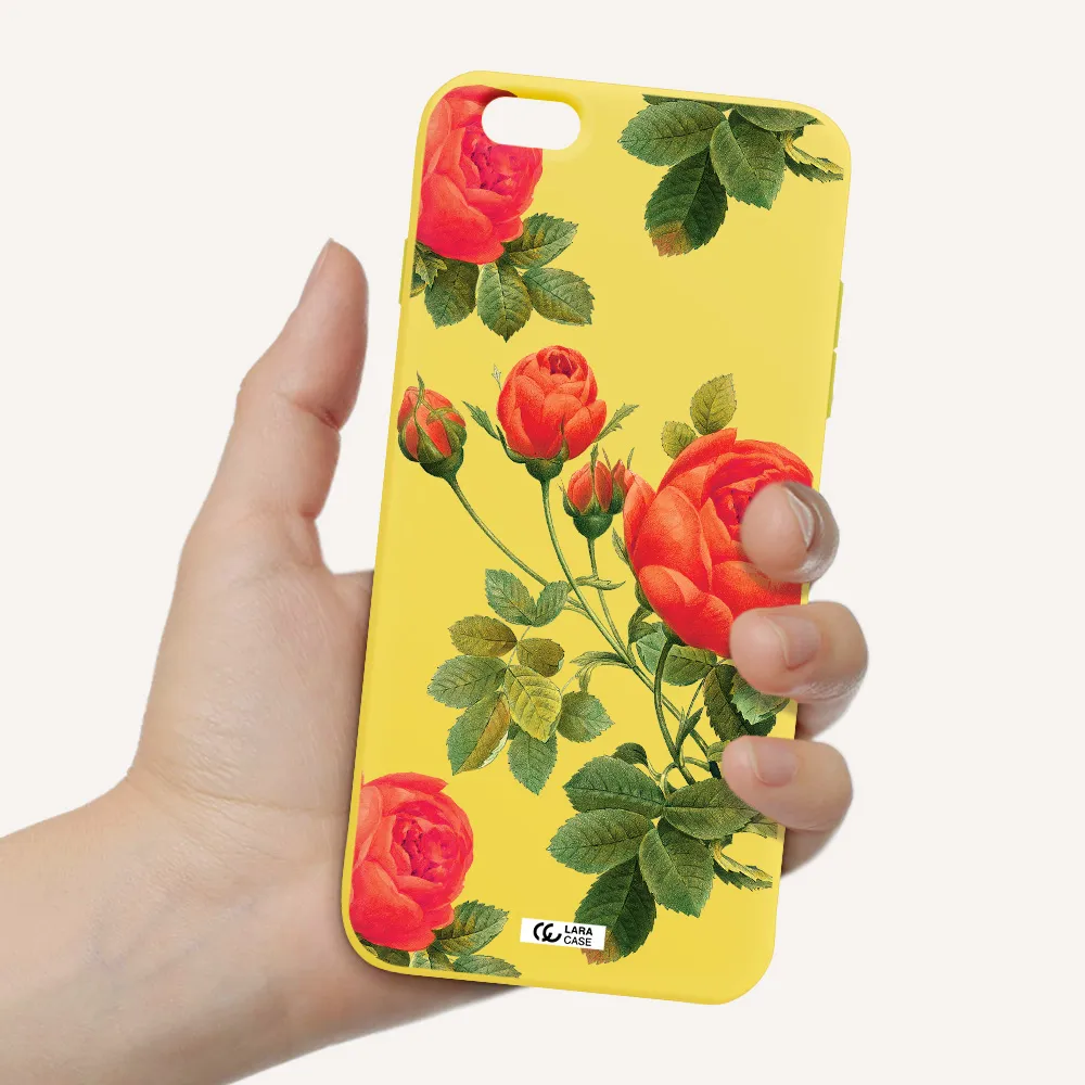 a close-up of a flower Apple iPhone 6S Silicone canary yellow Case