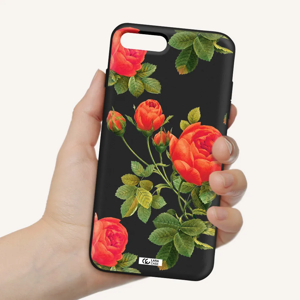 a close-up of a flower Apple iPhone 7 plus Silicone black Case