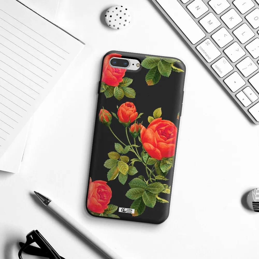 a close-up of a flower Apple iPhone 7 plus Silicone black Case