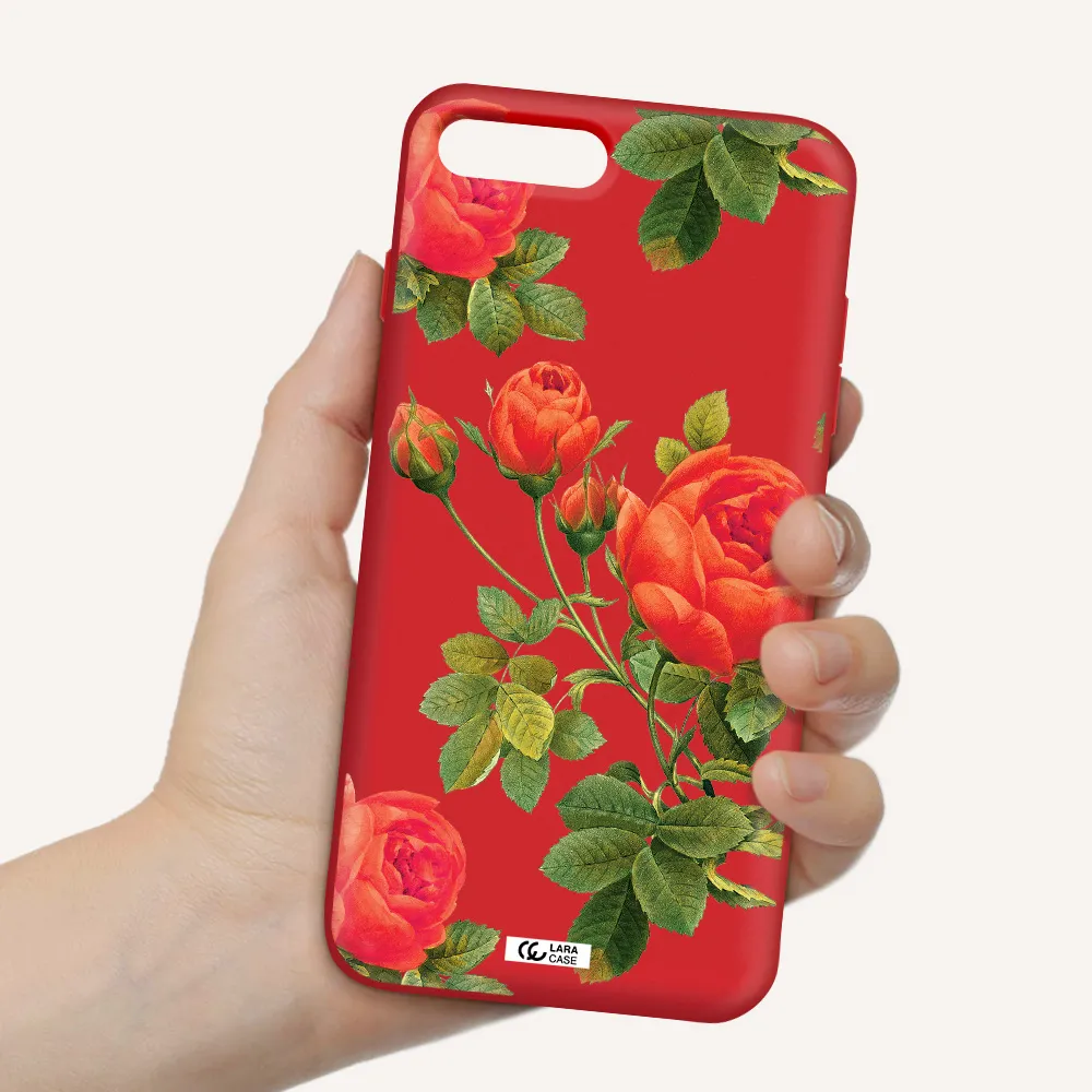 a close-up of a flower Apple iPhone 7 plus Silicone Imperial Red Case