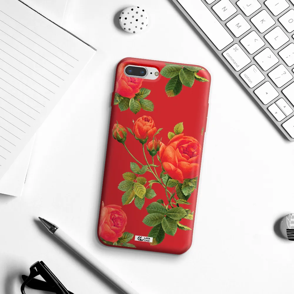 a close-up of a flower Apple iPhone 7 plus Silicone Imperial Red Case