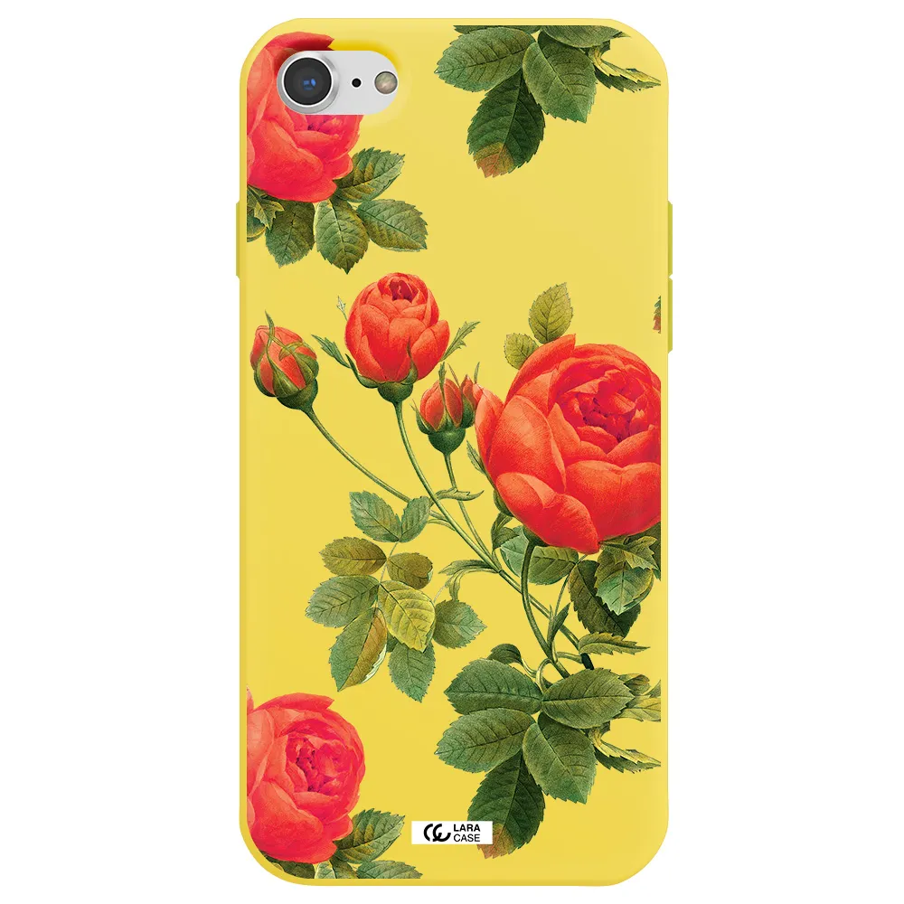 a close-up of a flower Apple iPhone 7 Silicone canary yellow Case