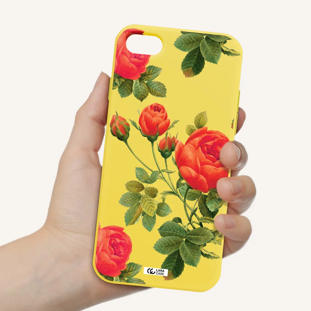 a close-up of a flower Apple iPhone 7 Silicone canary yellow Case