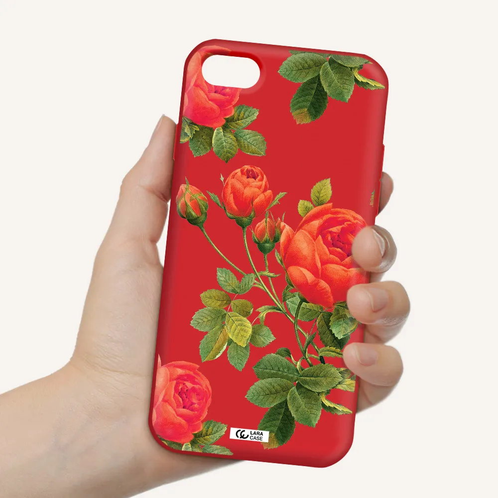 a close-up of a flower Apple iPhone 7 Silicone Imperial Red Case
