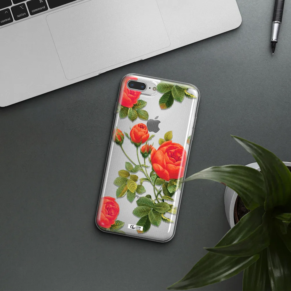 a close-up of a flower Apple iPhone 8 plus Clear TPU Case