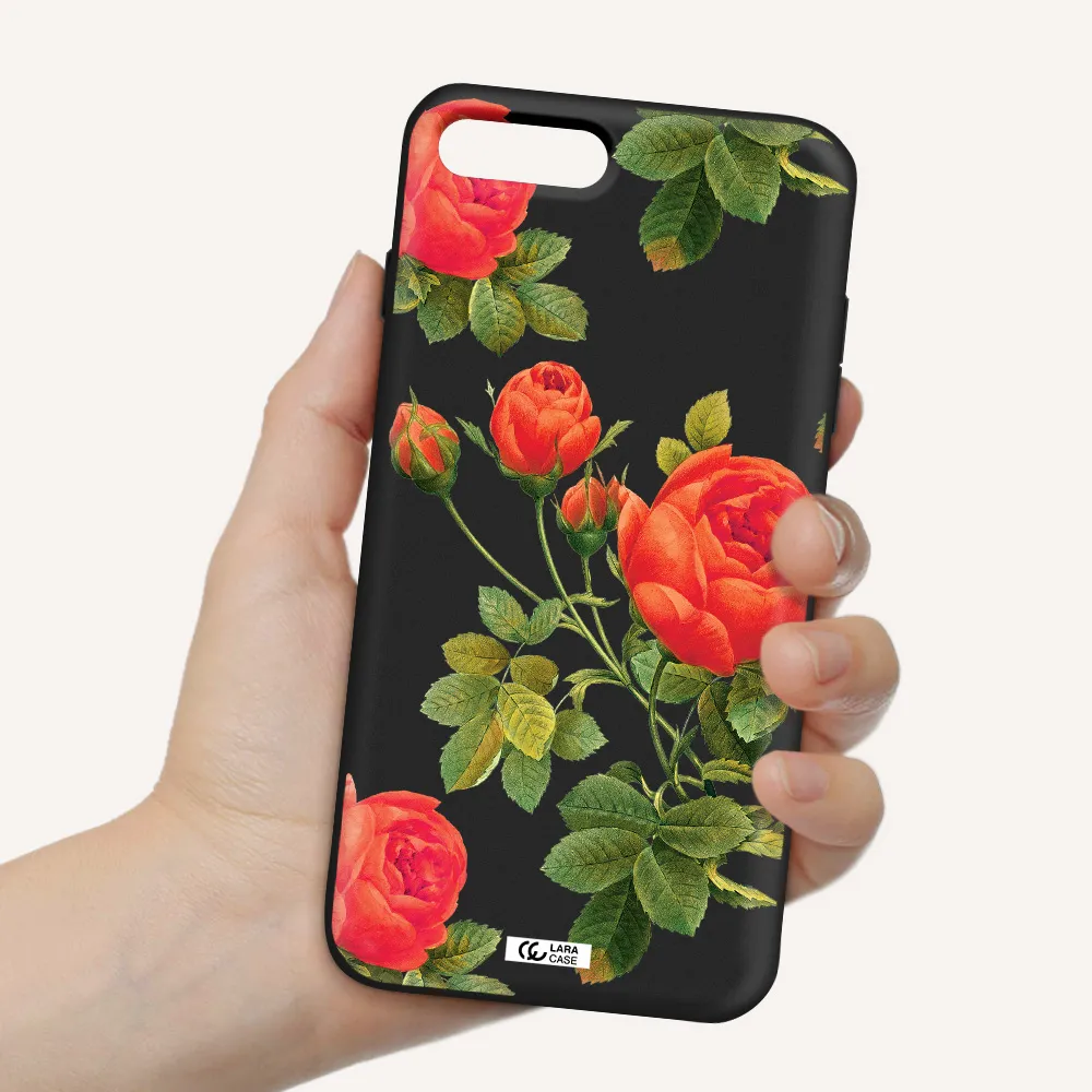 a close-up of a flower Apple iPhone 8 plus Silicone black Case