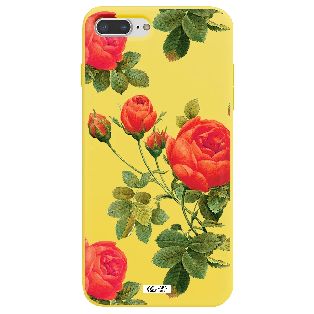 a close-up of a flower Apple iPhone 8 plus Silicone canary yellow Case