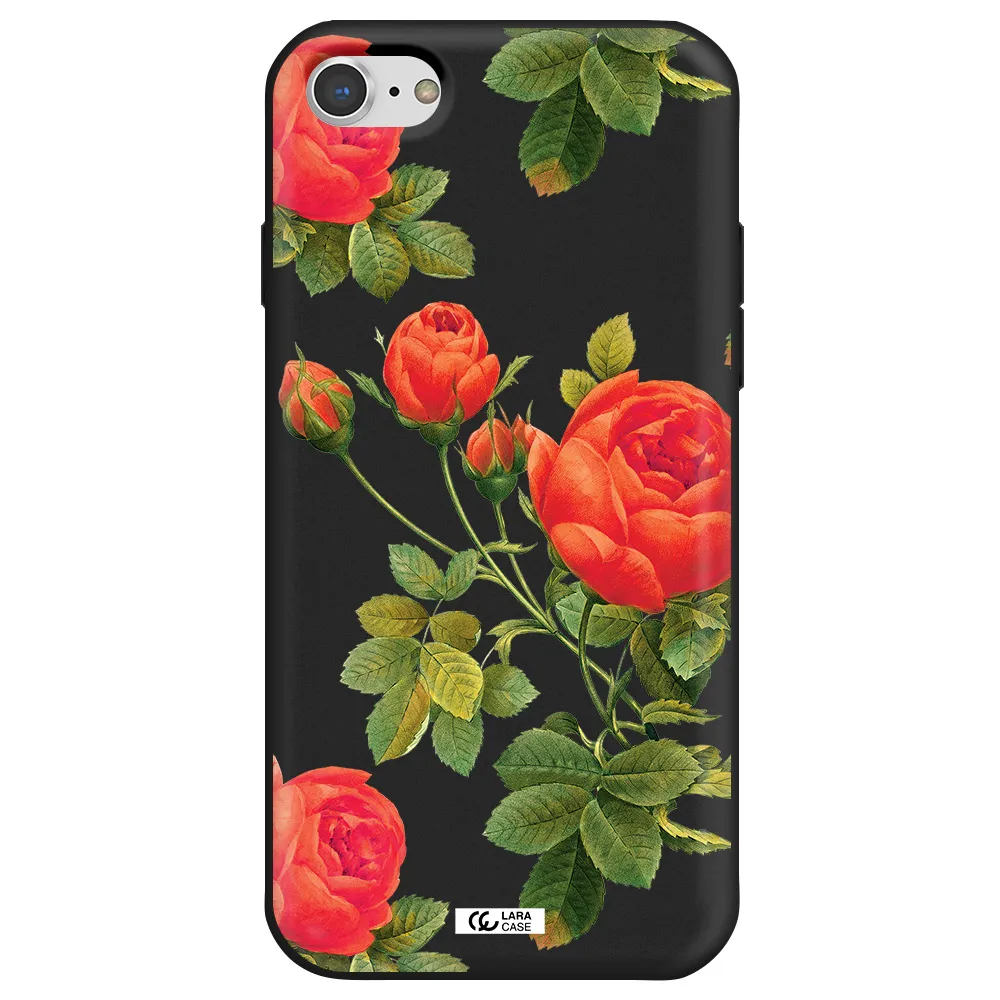 a close-up of a flower Apple iPhone 8 Silicone black Case