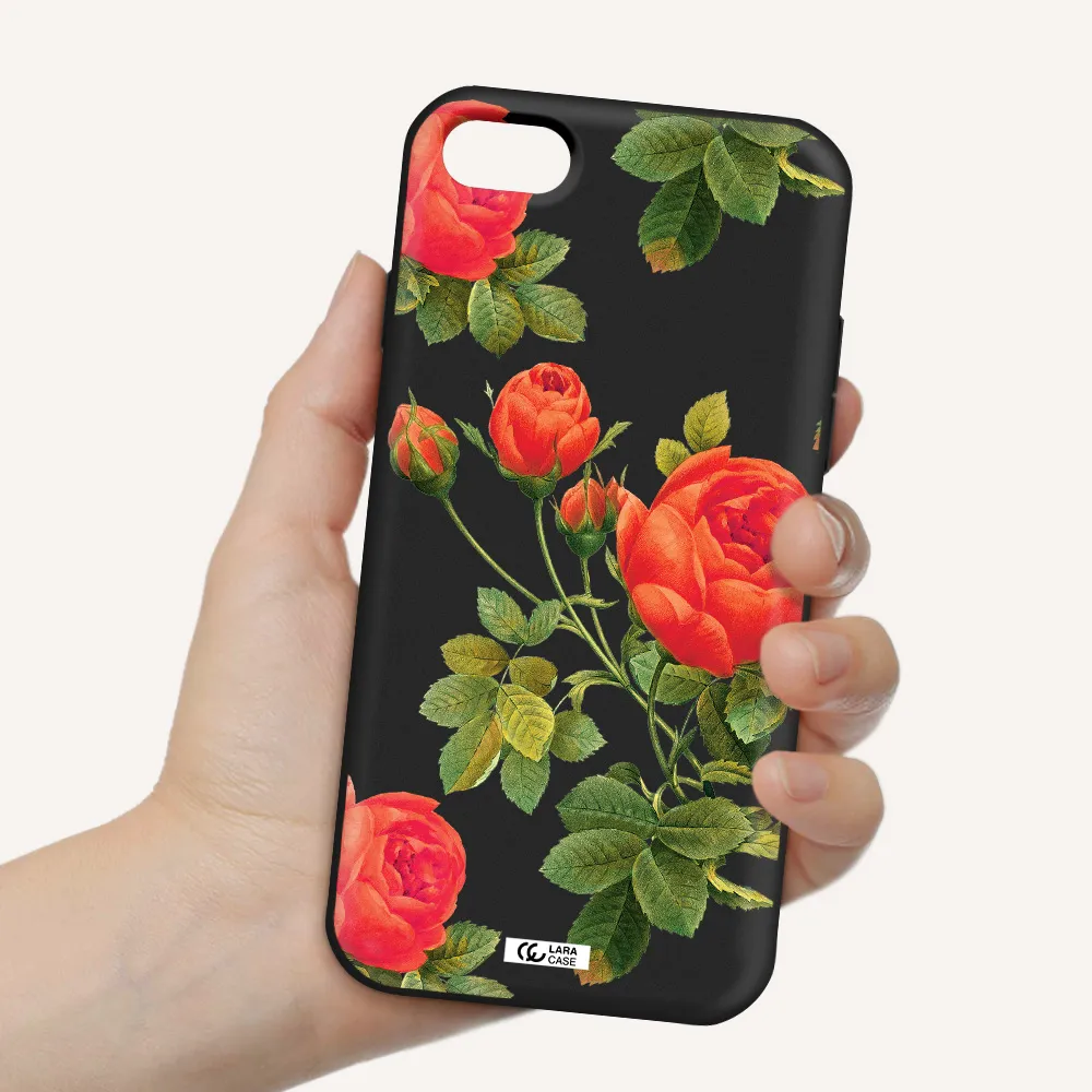 a close-up of a flower Apple iPhone 8 Silicone black Case