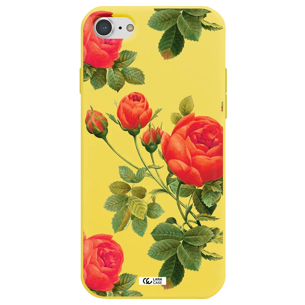 a close-up of a flower Apple iPhone 8 Silicone canary yellow Case