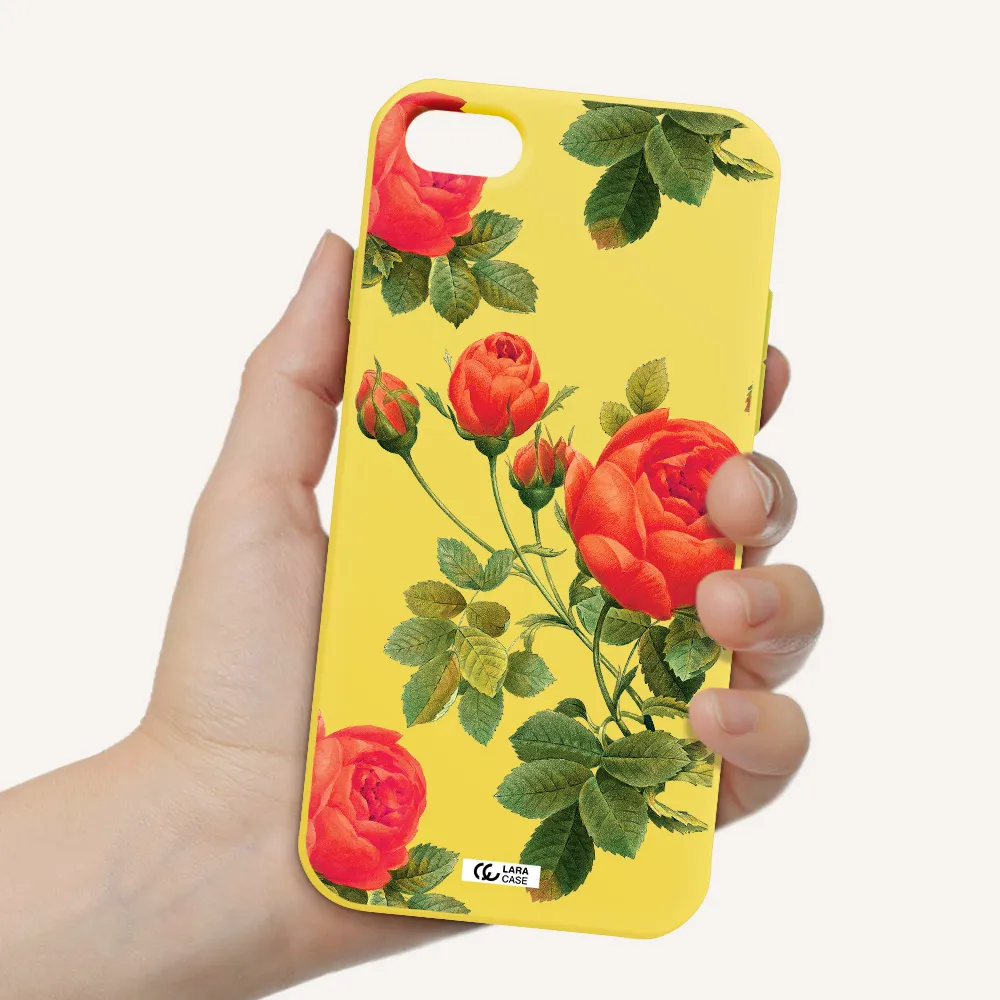 a close-up of a flower Apple iPhone 8 Silicone canary yellow Case