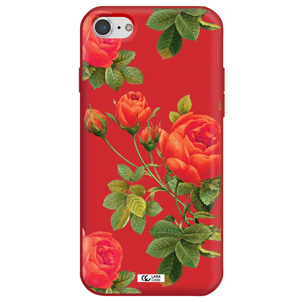 a close-up of a flower Apple iPhone 8 Silicone Imperial Red Case