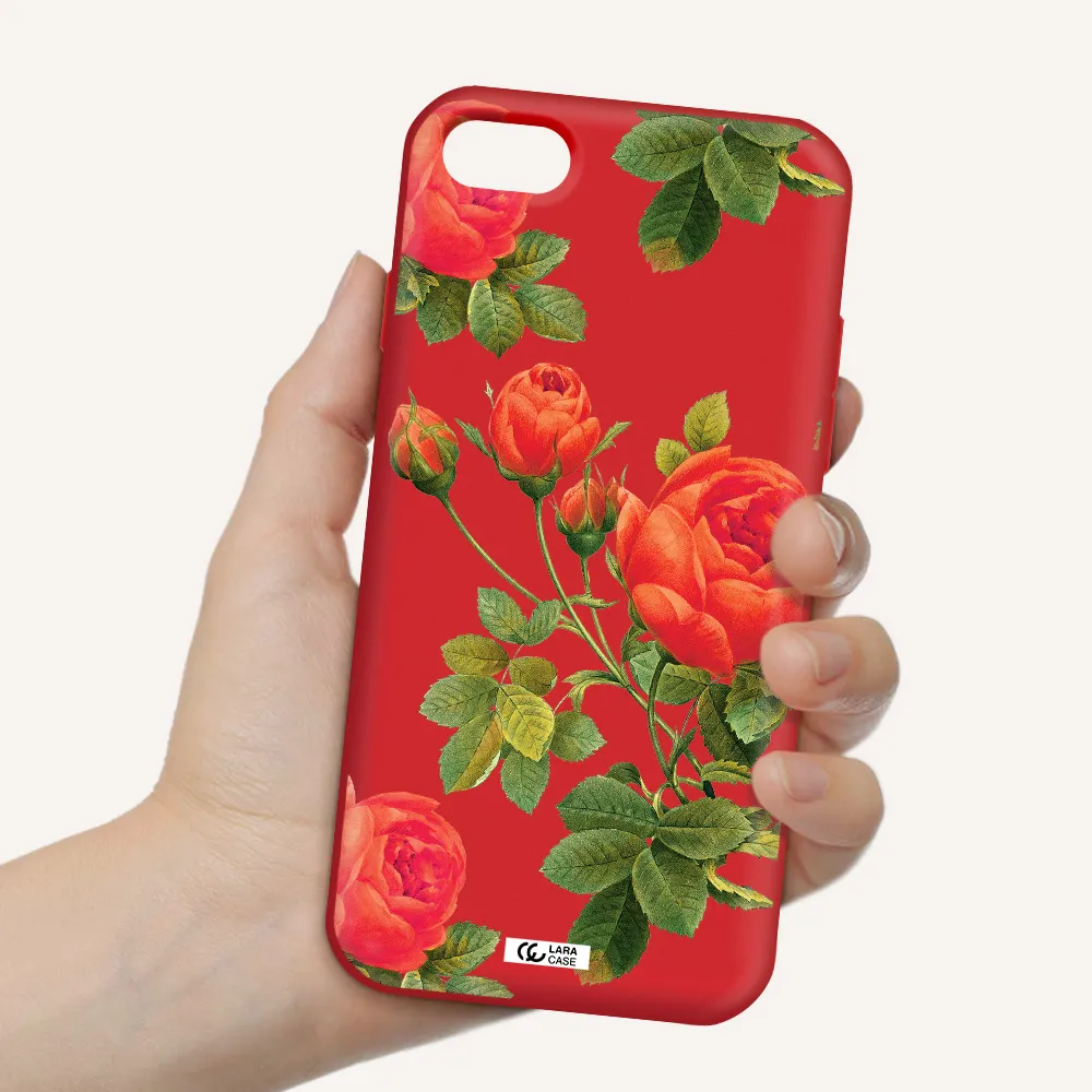 a close-up of a flower Apple iPhone 8 Silicone Imperial Red Case