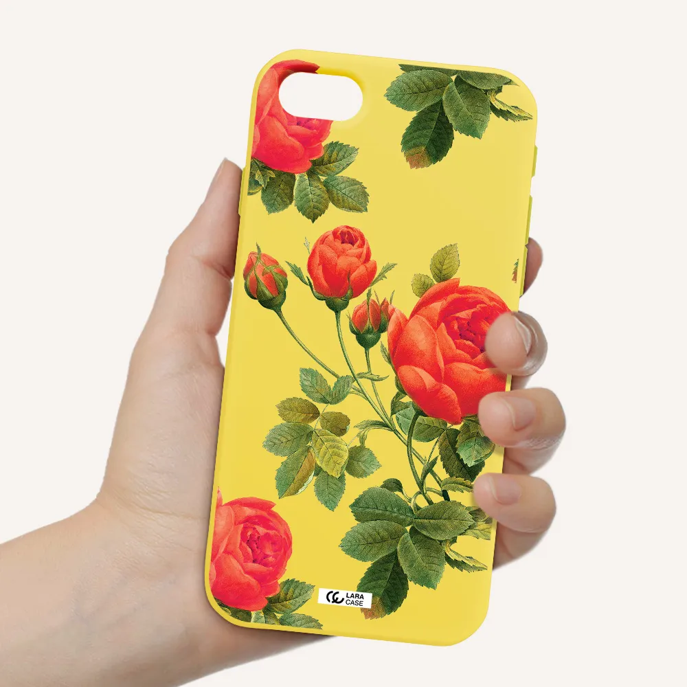 a close-up of a flower Apple iPhone se 2020 Silicone canary yellow Case