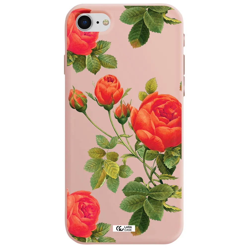 a close-up of a flower Apple iPhone se 2020 Silicone pastel pink Case