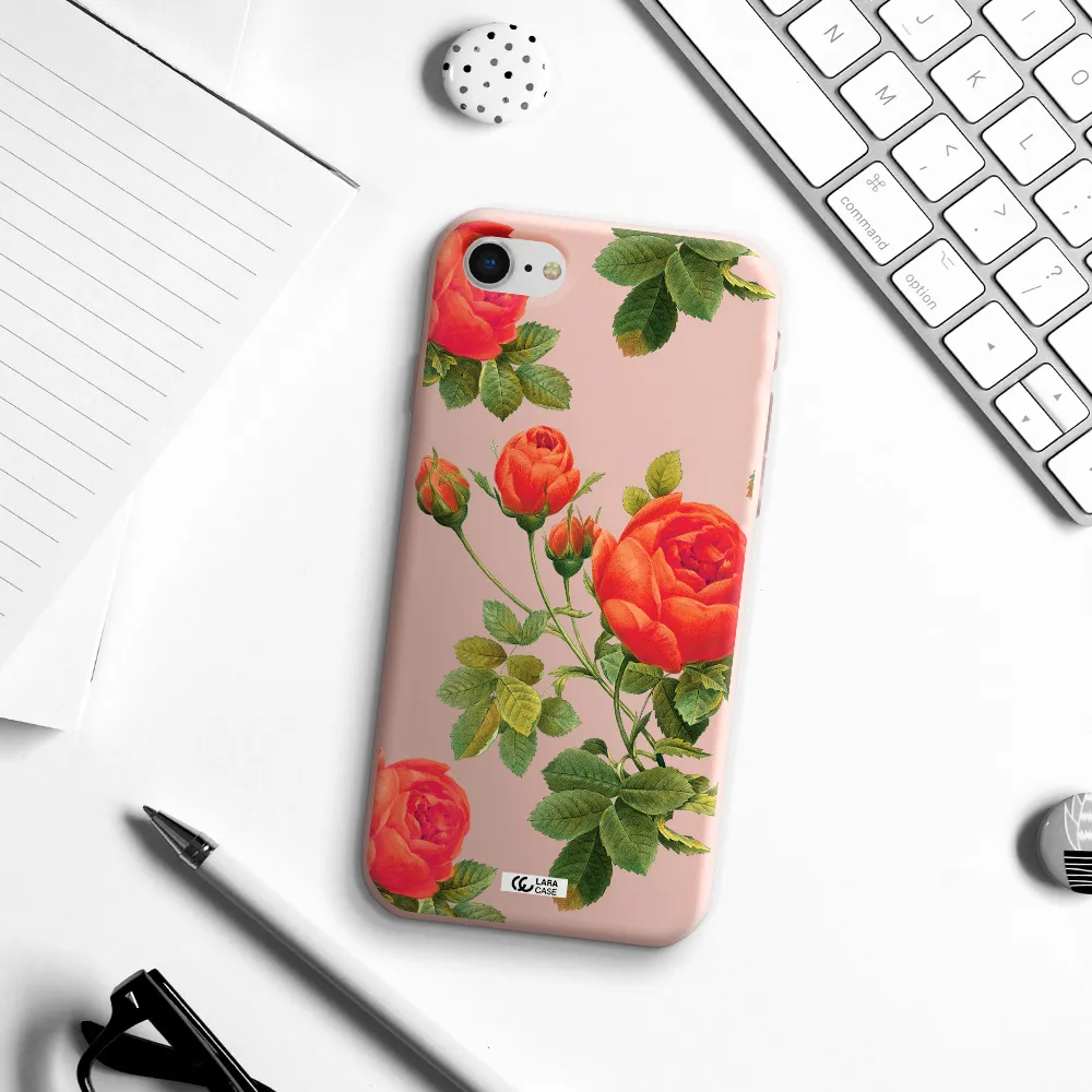 a close-up of a flower Apple iPhone se 2020 Silicone pastel pink Case