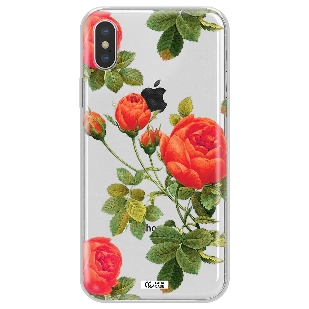 a close-up of a flower Apple iPhone X Clear TPU Case