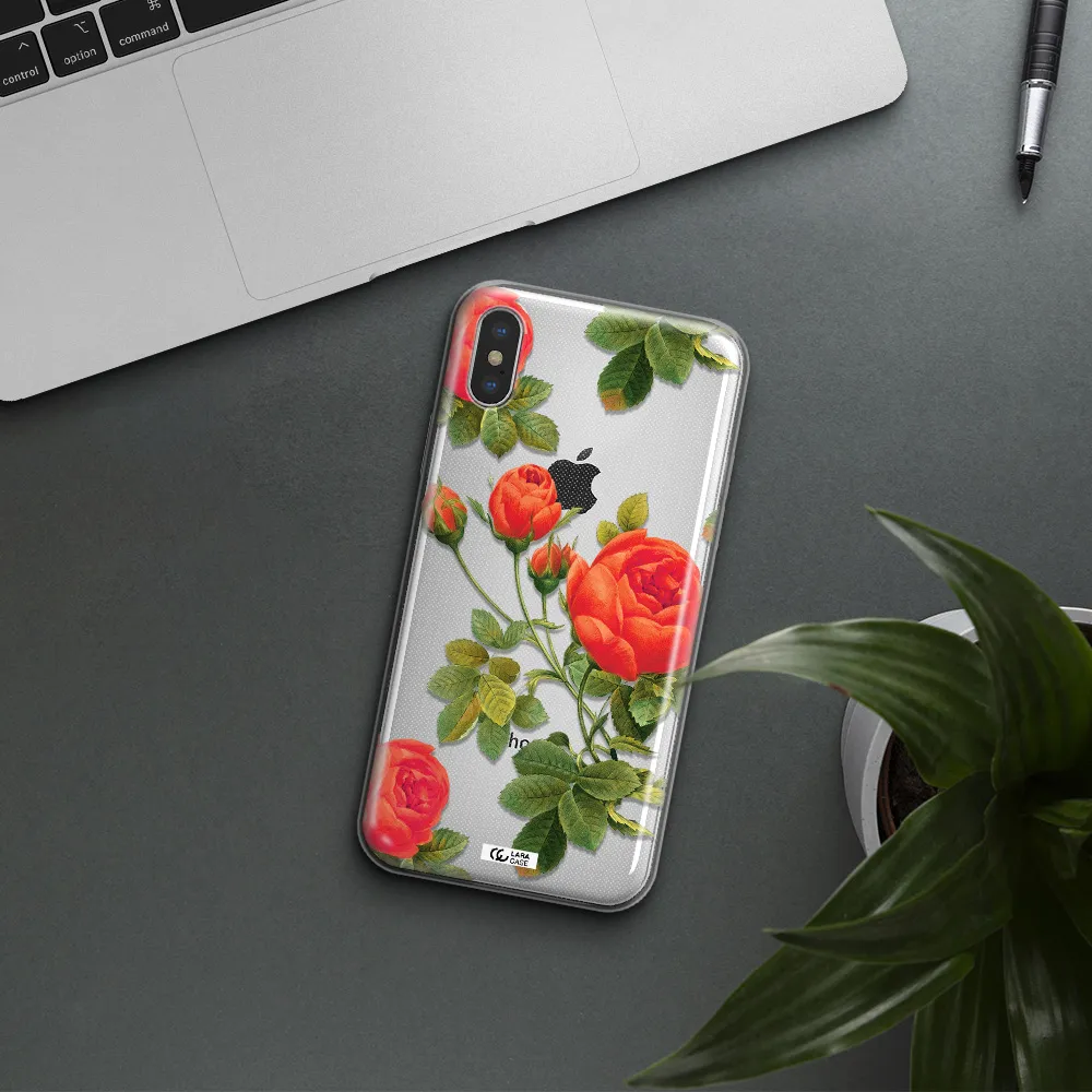 a close-up of a flower Apple iPhone X Clear TPU Case