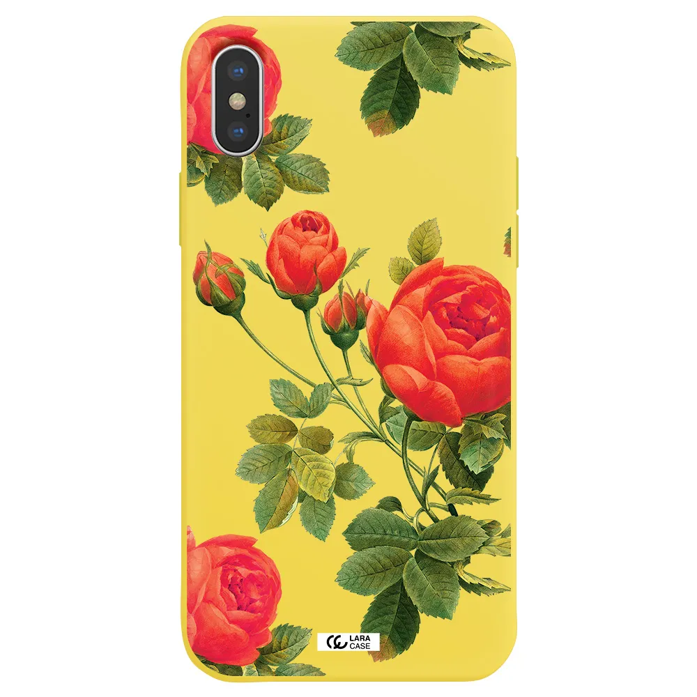 a close-up of a flower Apple iPhone X Silicone canary yellow Case